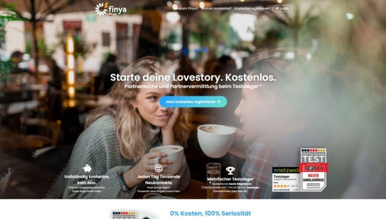 Finya Test 2021 – Aktuelle Kosten und Erfahrungen über die kostenlose Singlebörse Finya